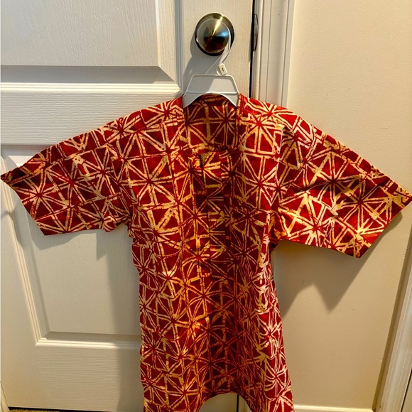 Tie & Dye Boys African Cloth Embroidery Shirt & Pant Set Multicolor Size Medium - Picture 3 of 6